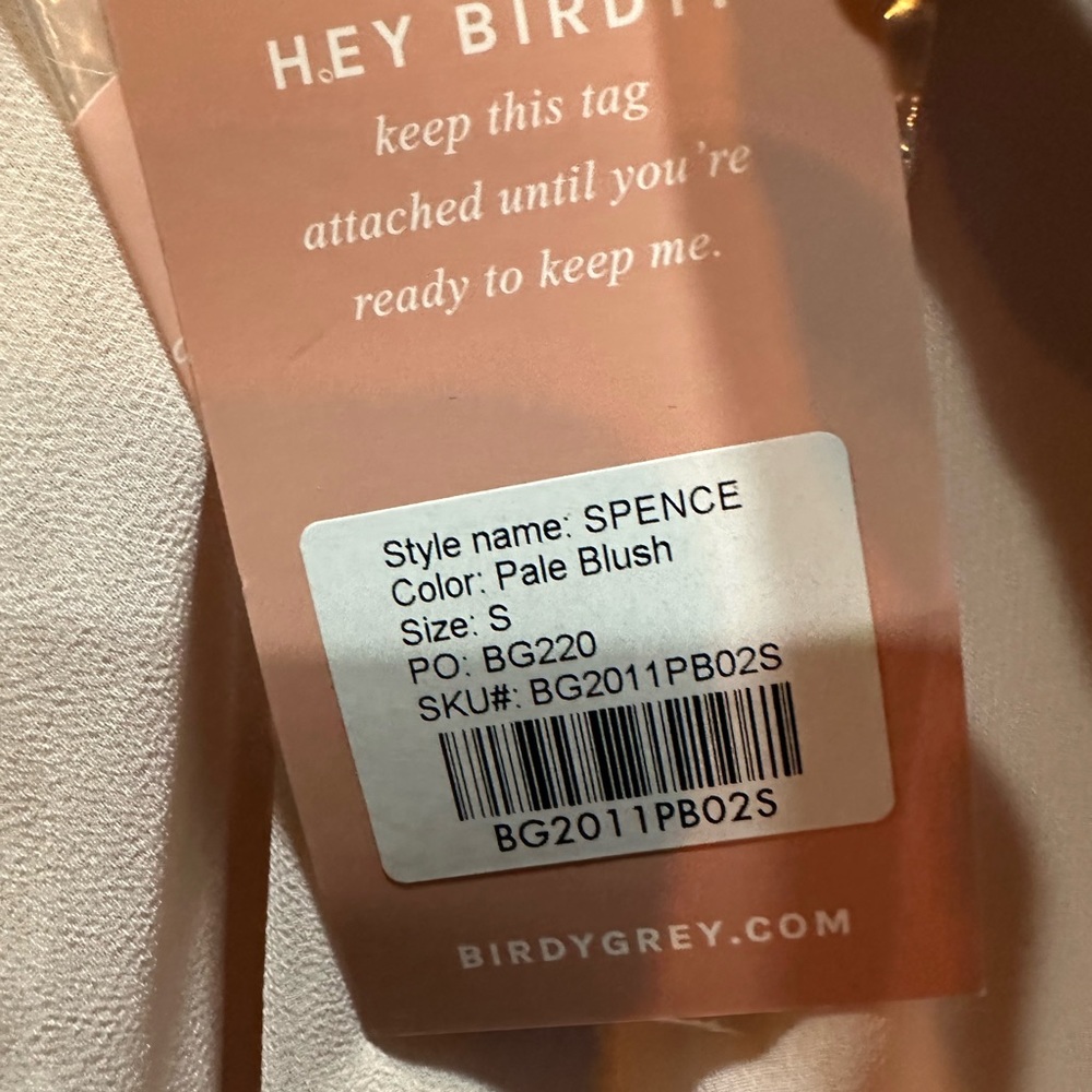 Birdy Grey SPENCE CONVERTIBLE DRESS CHIFFON PALE BLUSH Small Slit NEW NWT - Picture 5 of 6